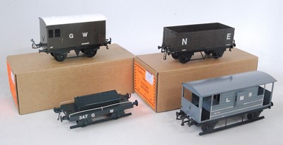 Lot 324 - Four Bernard Ridgley wagons:- LMS brake van,...