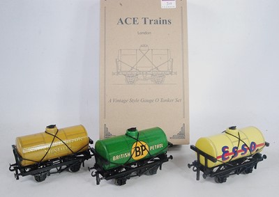 Lot 319 - ACE Trains 3 tank wagons:- Esso yellow,...