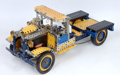 Lot 3209 - A Meccano live steam powered model of a road...