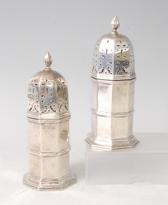 Lot 1132 - A pair of late Victorian silver lighthouse...
