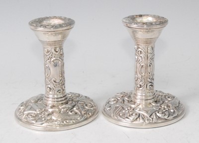 Lot 1119 - A pair of silver and embossed dwarf...