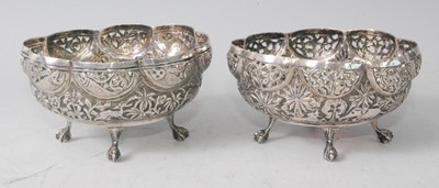 Lot 1135 - A pair of circa 1900 Indian white metal table...