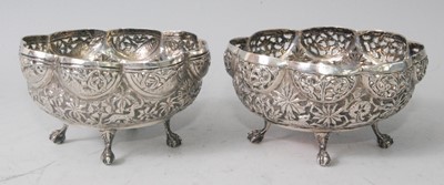 Lot 1135 - A pair of circa 1900 Indian white metal table...