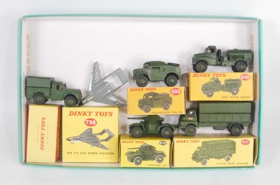 Lot 2017 - Six various boxed Dinky Toy military diecasts,...