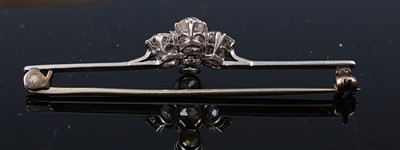 Lot 1199 - An early 20th century white metal diamond bar...