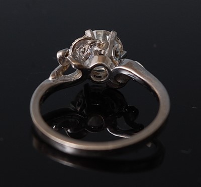 Lot 1221 - A white metal diamond solitaire ring,...