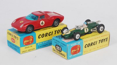 Lot 1667 - A Corgi Toys boxed racing car diecast group to...