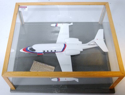 Lot 1539 - A plastic hand built scale model of a Learjet...