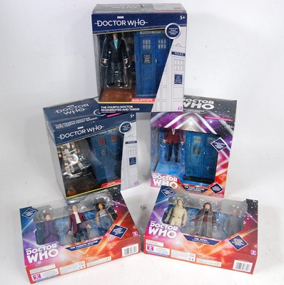 Lot 3292 - Five various boxed character online Doctor Who...