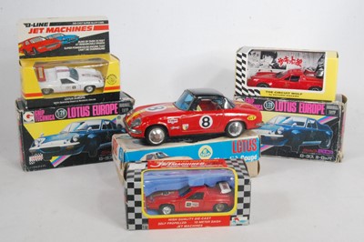 Lot 2825 - Six various boxed diecast and tinplate Lotus...