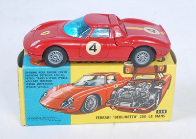 A small collection of Corgi Toys cars, comprising a No. 314 Ferrari  Berlinetta 250 Le Mans, a No. 22