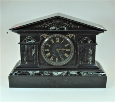 Lot 45 - A large late 19th century black slate and...