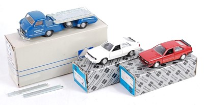 Lot 2830 - A Conrad boxed race car transporter and saloon...