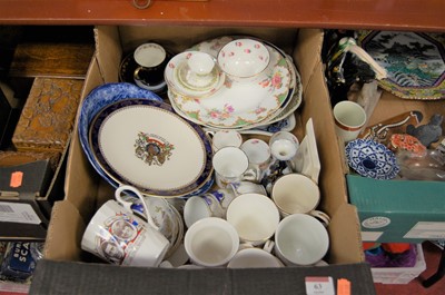 Lot 63 - A box of miscellaneous china, to include...