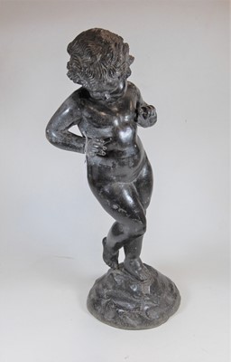 Lot 71 - A bronzed metal figure of a nude, in standing...