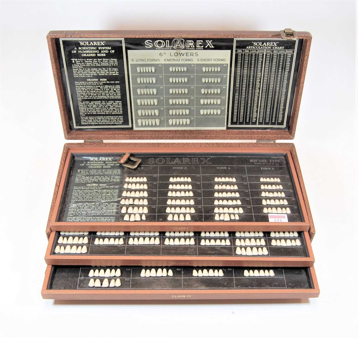 Lot 222 - A cased Solarex dentists sample set for 'The...
