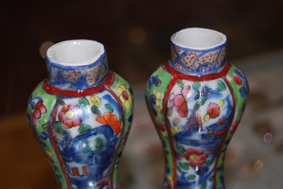 Lot 226 - A pair of Chinese export miniature vases and...