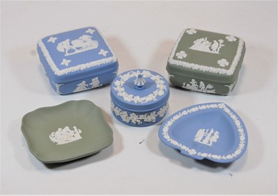 Lot 230 - A collection of Wedgwood green and blue jasper...