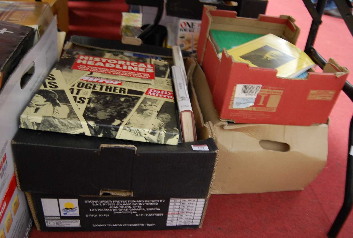 Lot 177 - Five boxes of miscellaneous books, to include...