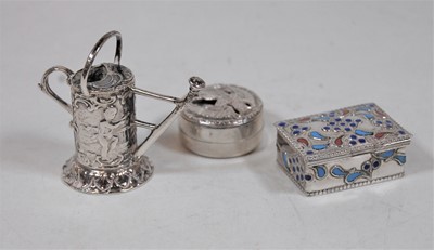 Lot 288 - A novelty continental silver watering can;...