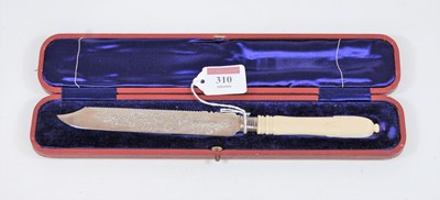 Lot 310 - An Edwardian silver presentation knife, the...