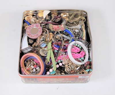 Lot 379 - A box of miscellaneous costume jewellery, to...