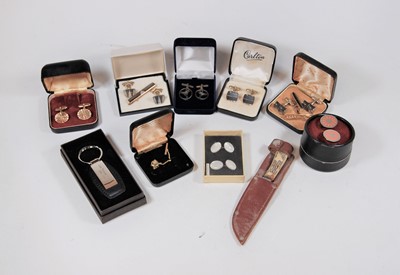 Lot 381 - A box of miscellaneous mainly gent's cufflinks,...