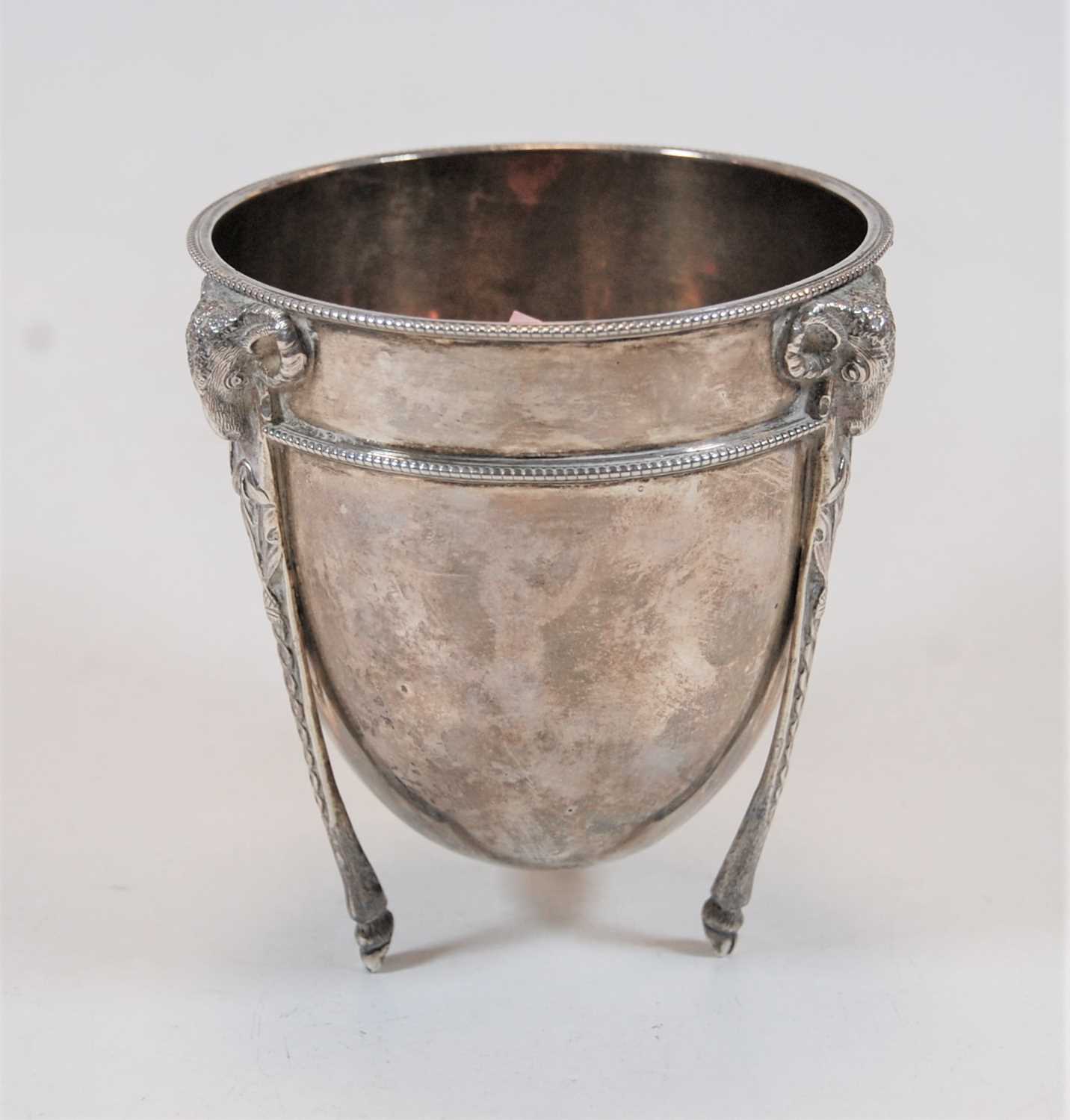 Lot 237 - A Victorian silver bowl having ram's head...