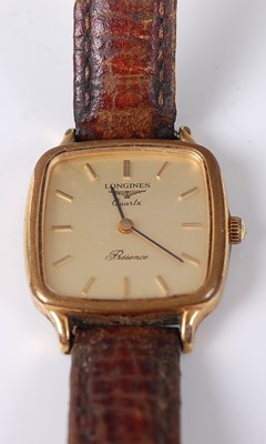 Lot 327 - A ladies Longines Presence gilt metal and...