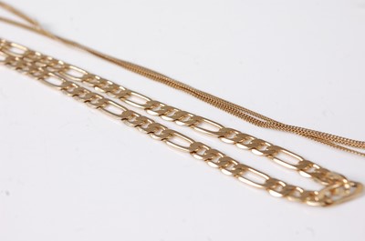 Lot 346 - A 9ct gold finelink necklace, 2.3g, together...