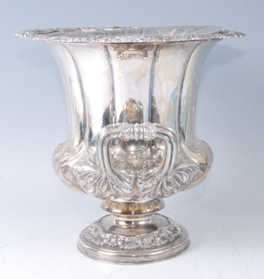 Lot 1138 - A circa 1900 silver plated pedestal wine...
