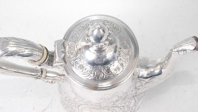 Lot 1164 - A George II silver coffee pot, of typical pear...