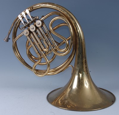 Lot 624 - An Anborg Como brass French Horn.