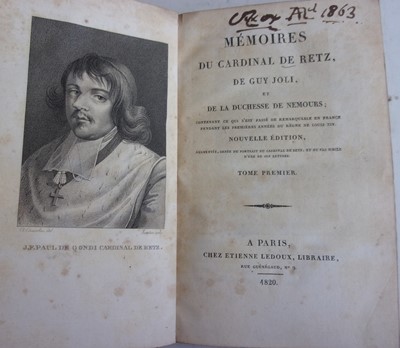 Lot 1006 - Memoirs Du Cardinal De Retz, De Guy Joli et De...