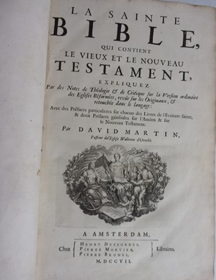 Lot 1017 - MARTIN, David, La Sainte Bible, qui contient...