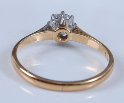 Lot 2727 - A yellow and white metal diamond solitaire...