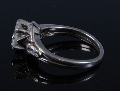 Lot 1257 - A white metal diamond single solitaire ring,...