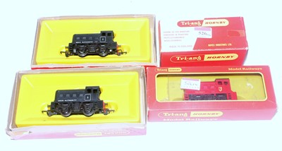 Lot 526 - Four Hornby 0-4-0 diesel dock shunter lined...