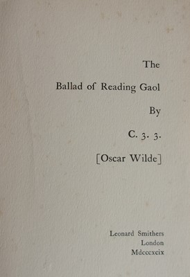 Lot 1026 - *C.3.3. [WILDE, Oscar]. The Ballad of Reading...