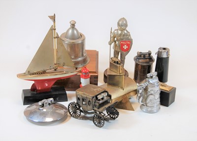 Lot 287 - A novelty table lighter in the form on a yacht...