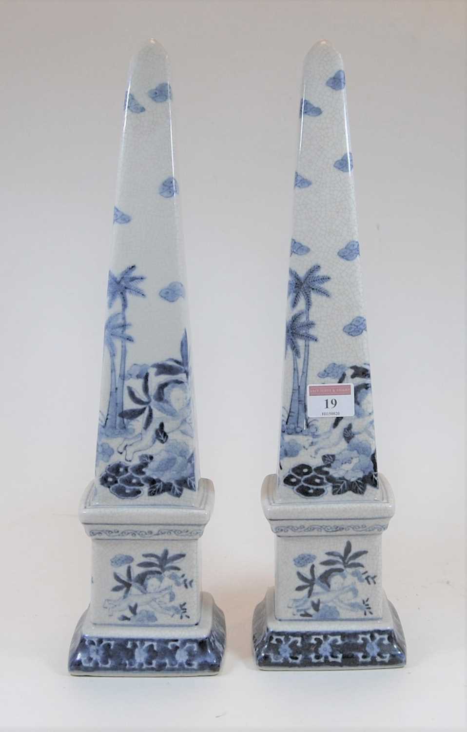 Lot 19 - A pair of reproduction Chinese crackle glaze...