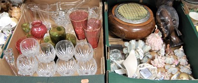 Lot 61 - Two boxes to include various glassware,...