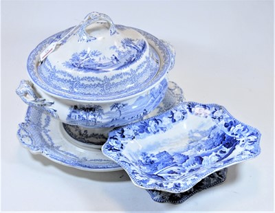 Lot 81 - A Victorian Staffordshire blue & white printed...