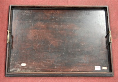 Lot 93 - A 19th century mahogany drinks tray of plain...