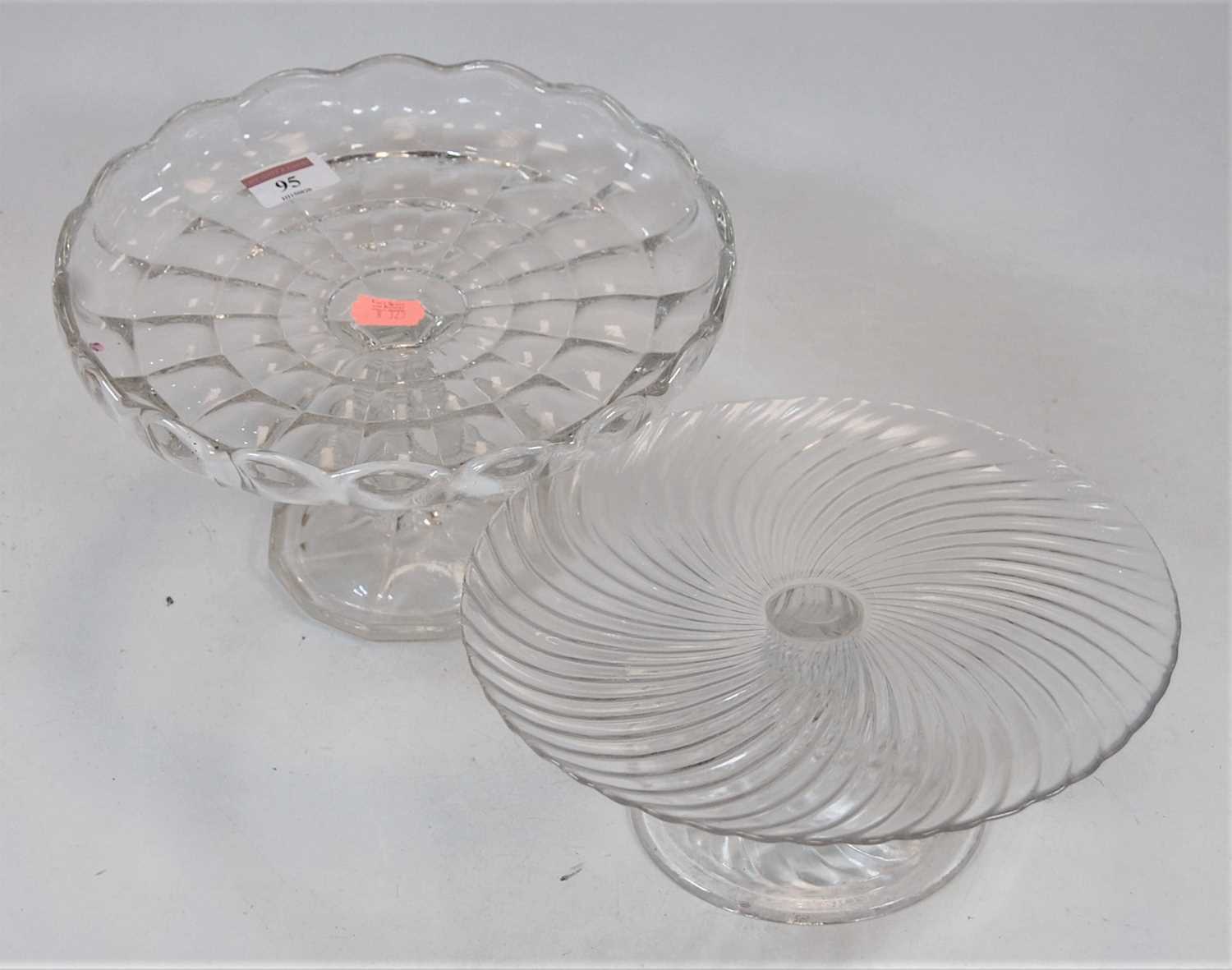 Lot 95 - An early 20th century glass pedestal comport...