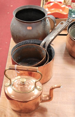 Lot 119 - A 19th century copper range kettle together...
