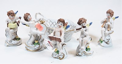 Lot 147 - A set of five Naples porcelain figures of...