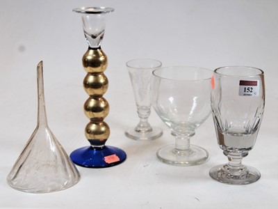 Lot 152 - A 19th century cut glass rummer; together with...