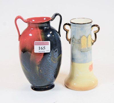 Lot 165 - A Royal Doulton flambé twin handled vase,...