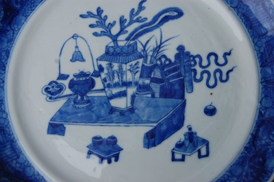 Lot 179 - A blue and white plate, in the Chinese style,...
